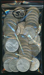 1966 50c round (13.28g 0.800) x135, total asw 1.434kg, condition ...