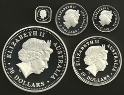 Silver Kookaburra Kilo Collection 2003 comprising (0.999) $30 1 kilo, ...