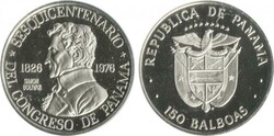 1976 150 balboa platinum (9.30g 0.99) sesquicentenary Proof KM 47, ...