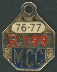 Oddments Melbourne Cricket Club membership badges (10) for 1976-77, ...