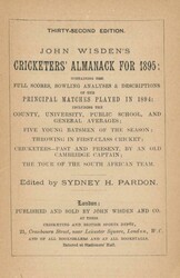 Wisden Cricketers Almanack for 1895, missing front wrapper, spine ...