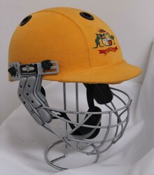 Australian ODI Helmet yellow with Australian Coat-of-Arms embroidered ...