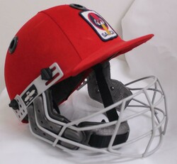 Jason Gillespie's South Australia Helmet red with 'SACA' badge on ...