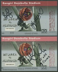 Signed Match Tickets 2003 Australia v Zimbabwe at WACA 'VIP Guest' ...