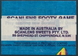 Scanlens NRL wrappers for 1981, 1982, 1986, 1987, 1988, 1989, 1990, ...