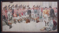 Framed displays print 'Jockeys Weighing In' (with jockeys including ...