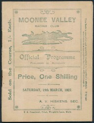 Racebooks Group including replica of 1874 VRC Derby card; 1927 Moonee ...