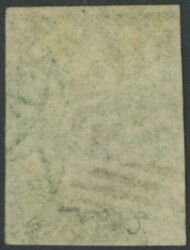 1856 Perkins Bacon Queen-on-Throne 1d yellow-green SG 40, margins ...
