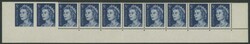 1966-73 Definitives QEII 5c dark blue horizontal strip of 10 from the ...