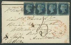 1853 (April 17) mourning envelope inwards from Great Britain to ...