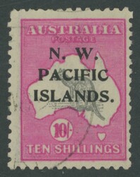 1918-22 Fifth Setting Overprints on Kangaroos Third Watermark 10/- ...