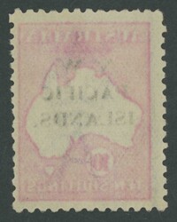 1918-22 Fifth Setting Overprints on Kangaroos Third Watermark 10/- ...