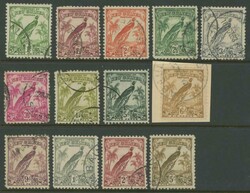 1932-34 Undated Birds 1d to £1 set SG 177-189, centring well ...