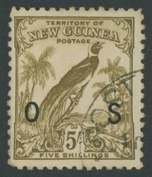 OFFICIAL STAMPS: 1932-34 Undated Birds 'OS' Overprints 1d to 5/- set ...