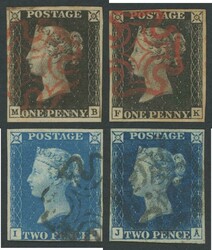 2865100: Grossbritannien 1840 1d schwarz - Lot