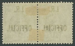 OFFICIAL STAMPS: 'I.R./OFFICIAL' overprints on QV 1883 1/- green SG ...