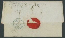 1856 registered entire to Hampshire with 1d red and Embossed 6d dull ...