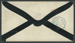 1865 (Jan 25) mourning envelope to Melbourne, Australia endorsed "via ...