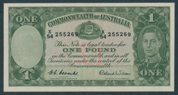 1952 KGVI £1 Coombs/Wilson R32 serial 'X/54 255269', fresh ...