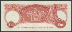 1954 £10 Coombs/Wilson Commonwealth Bank R62L Last Prefix serial ...