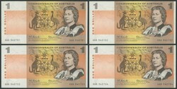 1966 $1 Coombs/Wilson R71F consecutive run of four First Prefix ...