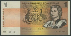 1967 $1 Coombs/Randall R72 serial 'AHL 663442', paper very lightly ...