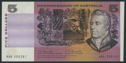 1967 $5 Coombs/Randall R202F Low Numbered First Prefix serial 'NAA ...
