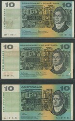 1966-1991 $10 paper collection including 1966 Coombs/Wilson R301F x2 ...