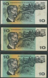 1966-1991 $10 paper collection including 1966 Coombs/Wilson R301F x2 ...