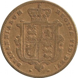 HALF-SOVEREIGN: 1853 QV Young Head Shield reverse, Marsh 427, Spink ...