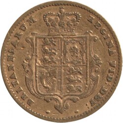 HALF-SOVEREIGN: 1859 QV Young Head Shield reverse, Marsh 433, Spink ...