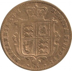 HALF-SOVEREIGN: 1866 QV Young Head Shield reverse, Marsh 30, Spink ...