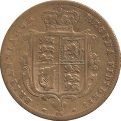 HALF-SOVEREIGN: 1873 QV Young Head Shield reverse, Die '86' ...