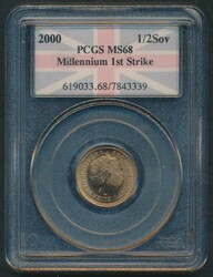 HALF-SOVEREIGN: 2000 QEII Fourth Bust St George reverse, Marsh 545, ...