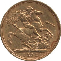 SOVEREIGN: 1892 QV Jubilee Head St George reverse, Marsh 130, Spink ...