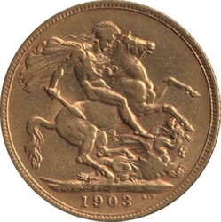 SOVEREIGN: 1903 KEVII St George reverse, Marsh 175, Spink 3969, aVF