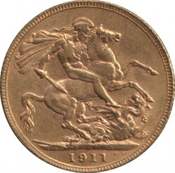 SOVEREIGN: 1911 KGV St George reverse, Marsh 213, Spink 3996, VF