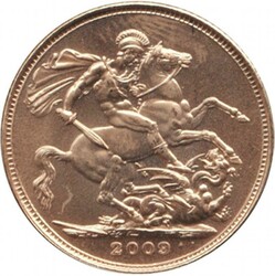 SOVEREIGN: 2009 QEII Fourth Bust St George reverse, Marsh 545, Spink ...