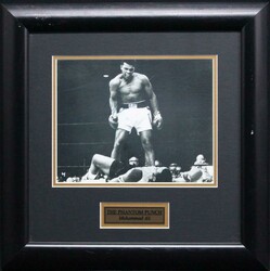 Muhammad Ali signature on photograph of Ali standing over Sonny ...