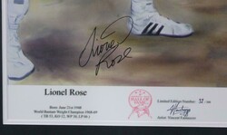 Lionel Rose & Johnny Famechon both signatures on poster by Vincent ...