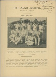 Books 'Test Match Souvenir' by HJ Henley [London, 1921] owned by ...