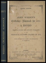 Wisden Cricketers Almanack for 1871 (8th Year), with original paper ...