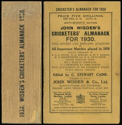 Wisden Cricketers Almanack for 1930-1939, all with original wrappers, ...