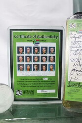 Whisky Decanter in shape of cricket bat &amp; ball, produced for 2003 ...