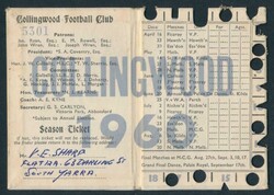 COLLINGWOOD: Member's Season Tickets for 1960 to 1969, each with ...