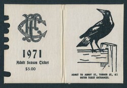 COLLINGWOOD: Member's Season Tickets for 1970 to 1988, each with ...