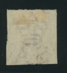 BLUE OVERPRINT: 'T.' on QV De La Rue Crown/SA Wmk Rouletted 2d dull ...
