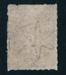 RED OVERPRINT: 'V.' on QV Perkins Bacon Large Star Wmk Rouletted 1/- ...