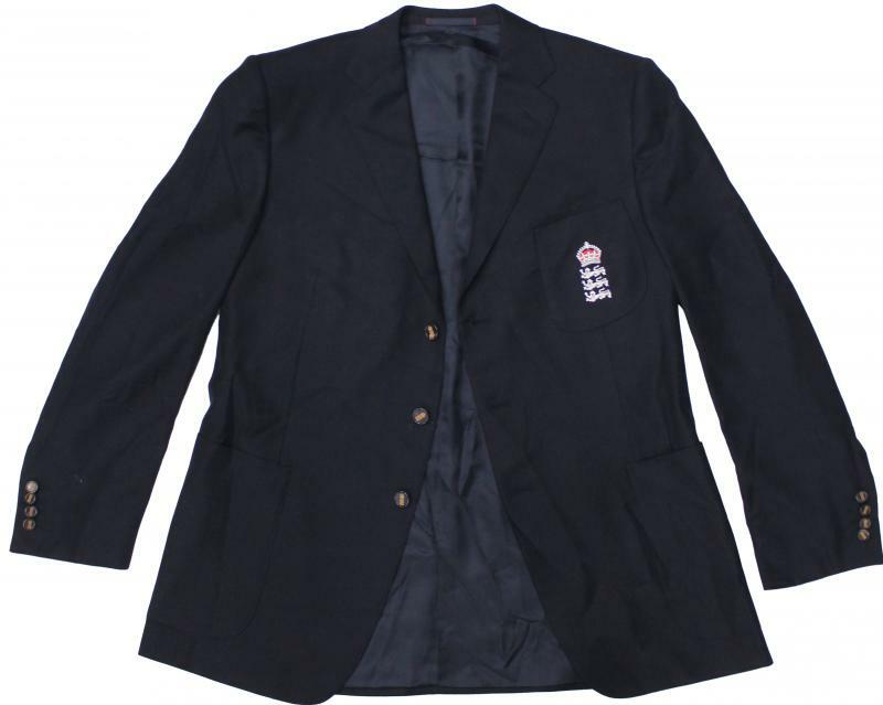 Blazer England home Test blazer, navy blue wool, embroidered Crown ...