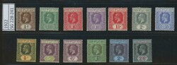 Mainly mint selection from 1882 QV 5/- dull red and black, 1912 KGV ...